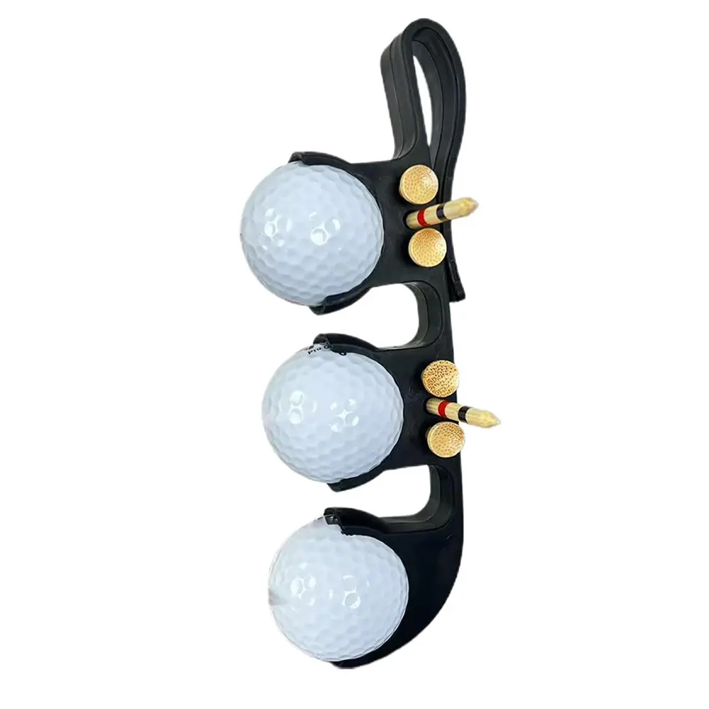 Golf Ball Clamp Storage Holder with Tee Holder Plastic Golf Ball Clip Holder Portable Golf Accessories for Men Women