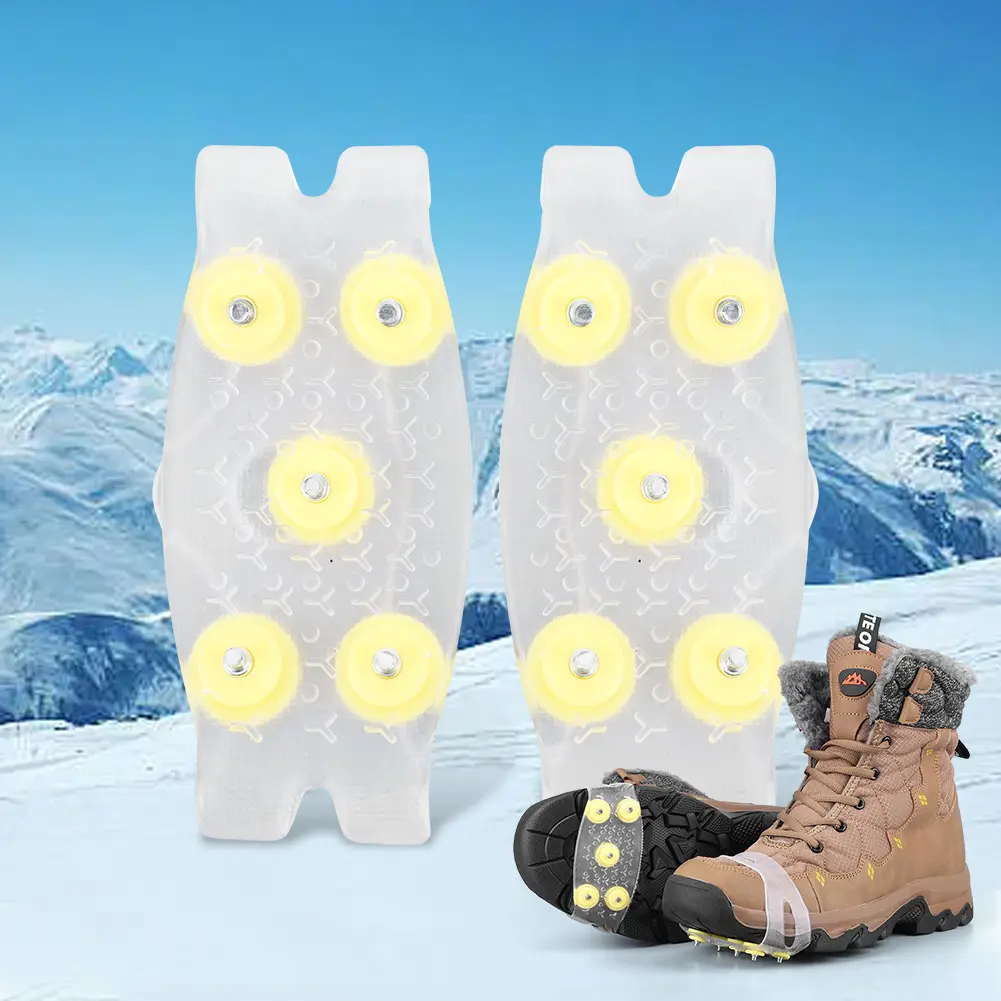 5-Stud Snow Gripper Anti Slip Mountaineering Cleats Unisex Snow Claw Shoe Covers Walking Hiking Accessories