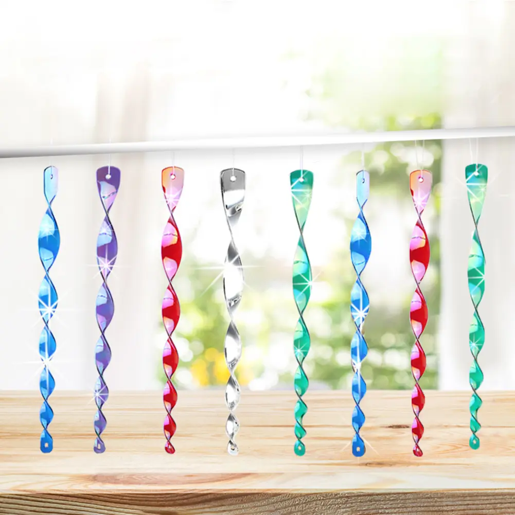 10pcs Bird Catcher Waterproof Reflective Bird Repelling Wind Chime Plastic Hanging Bird Repellent Wind Tur for Garden Decoration