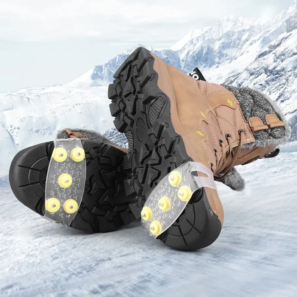 5-Stud Snow Gripper Anti Slip Mountaineering Cleats Unisex Snow Claw Shoe Covers Walking Hiking Accessories