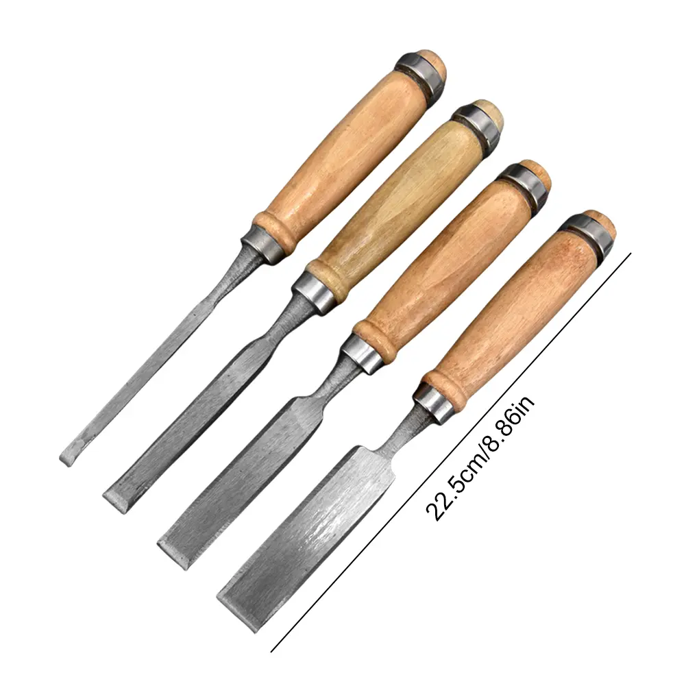 4 Pieces Woodworking Carving Chisel Hand Chisel Tool Set Wood Carving Knife Set for DIY Beginner Hobbyists Carving Chisel