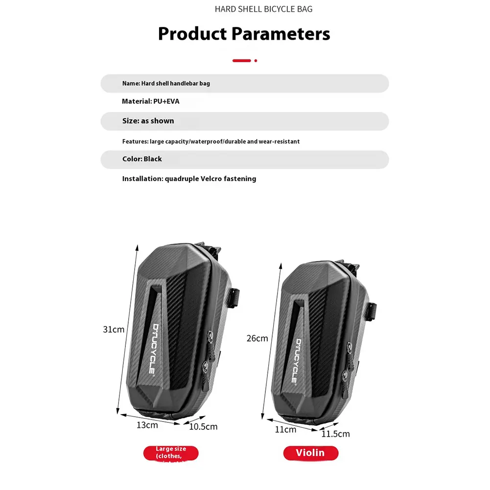 2/4L Bicycle Front Bag Electric Scooter Front Bag Shockproof Handlebar Bag Waterproof Front Hanging Bag for Mountain Road Bikes