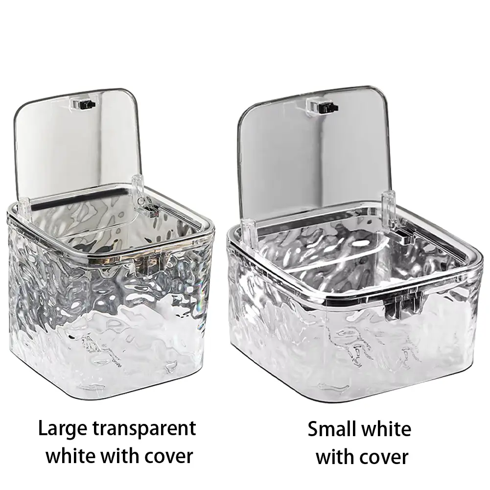 Hair Accessories Organizer Hair Clip Container with Lid Desktop Storage Box Countertop Holder Box for Laundry Pods Cotton Swab