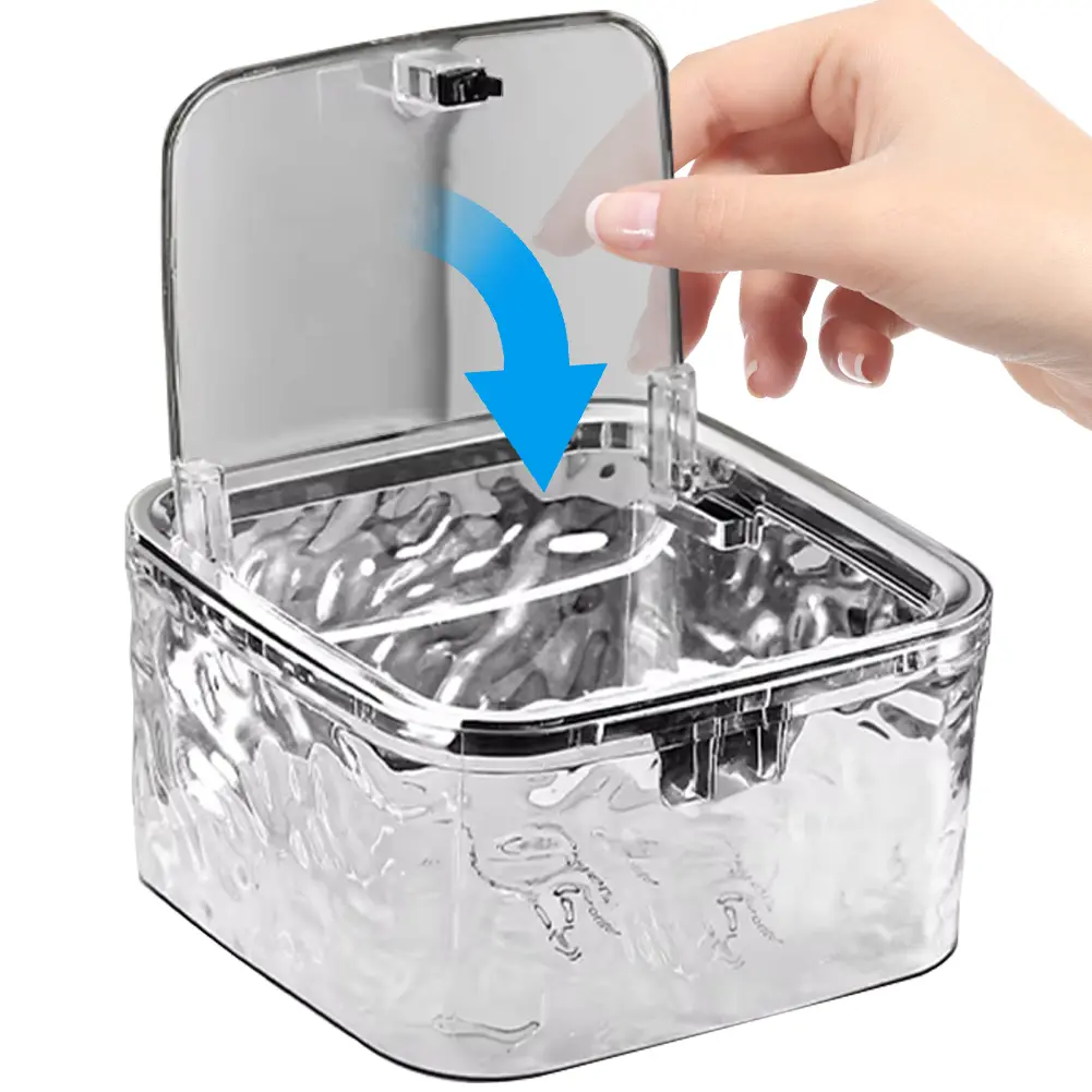 Hair Accessories Organizer Hair Clip Container with Lid Desktop Storage Box Countertop Holder Box for Laundry Pods Cotton Swab