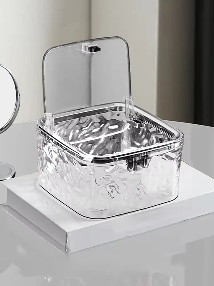 Hair Accessories Organizer Hair Clip Container with Lid Desktop Storage Box Countertop Holder Box for Laundry Pods Cotton Swab