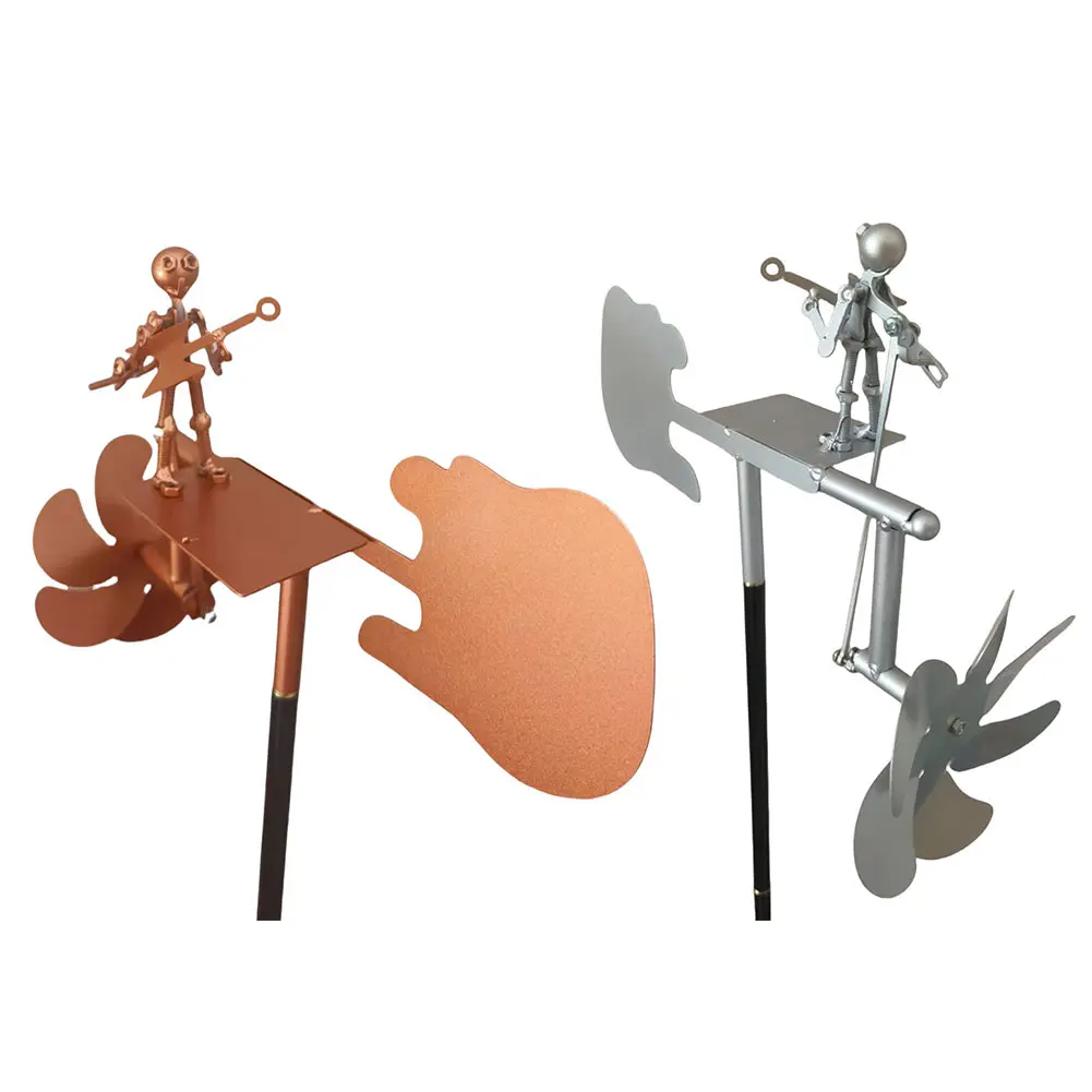 Metal Wind Spinner Handmade Guitar Windmill Metal Guitar Windmill Statue for Garden Yard Patio Lawn Porch Backyard
