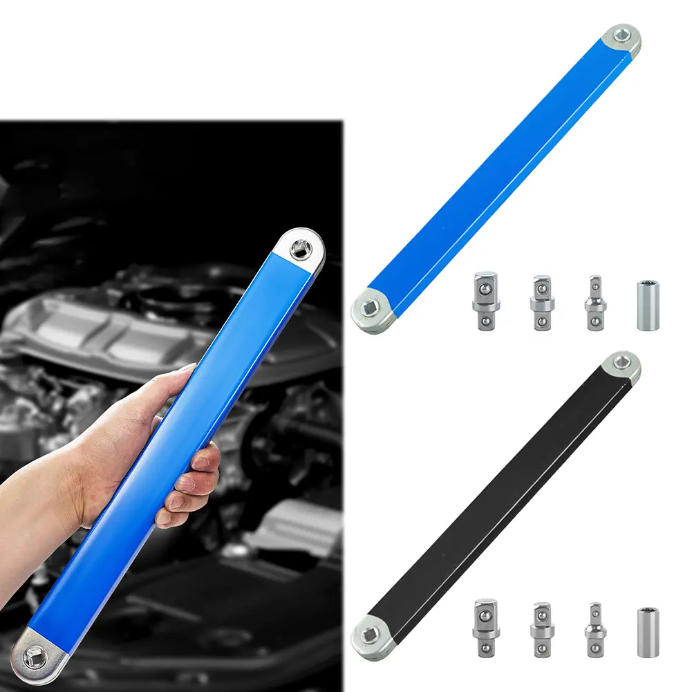 Professional Offset Extension Wrench with 1/2in 1/4in and 3/8in Drive Adapters Universal Extension Wrench Set Auto Repair Tool