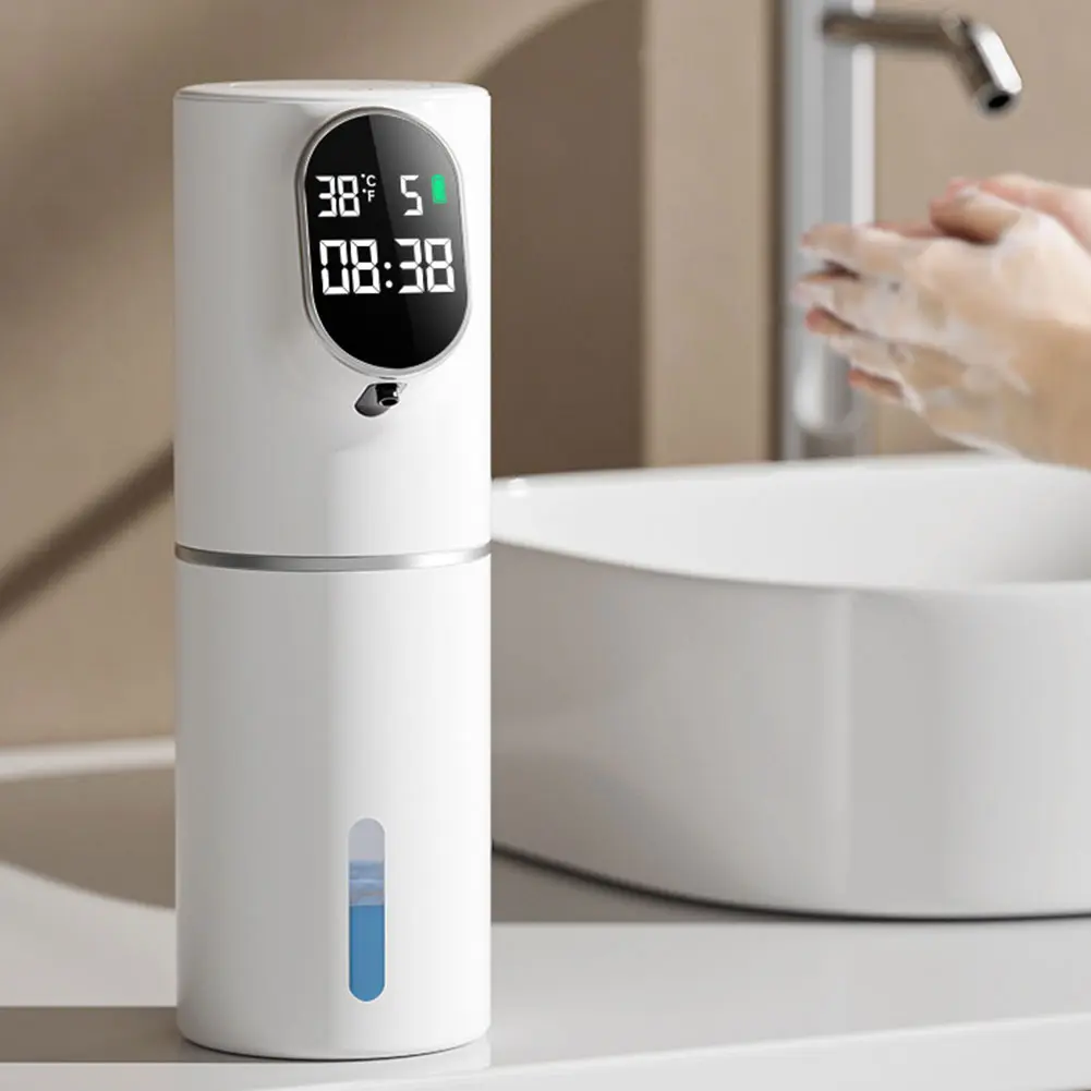 Automatic LED Display 320ML Touchless Hand Soap Dispenser Time Temperature Display Rechargeable Soap Device Washing Hand Machine