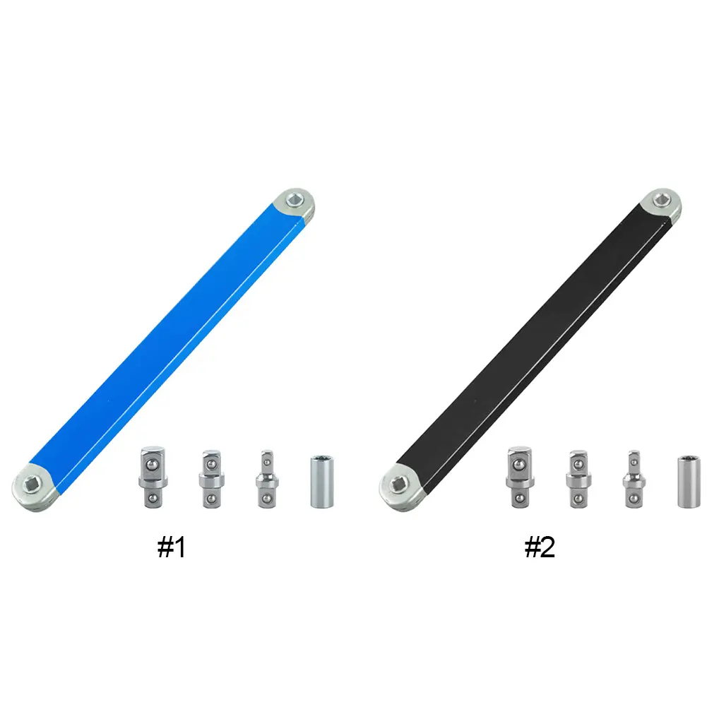 Professional Offset Extension Wrench with 1/2in 1/4in and 3/8in Drive Adapters Universal Extension Wrench Set Auto Repair Tool