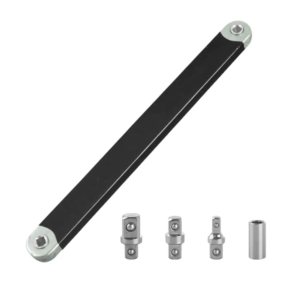 Professional Offset Extension Wrench with 1/2in 1/4in and 3/8in Drive Adapters Universal Extension Wrench Set Auto Repair Tool