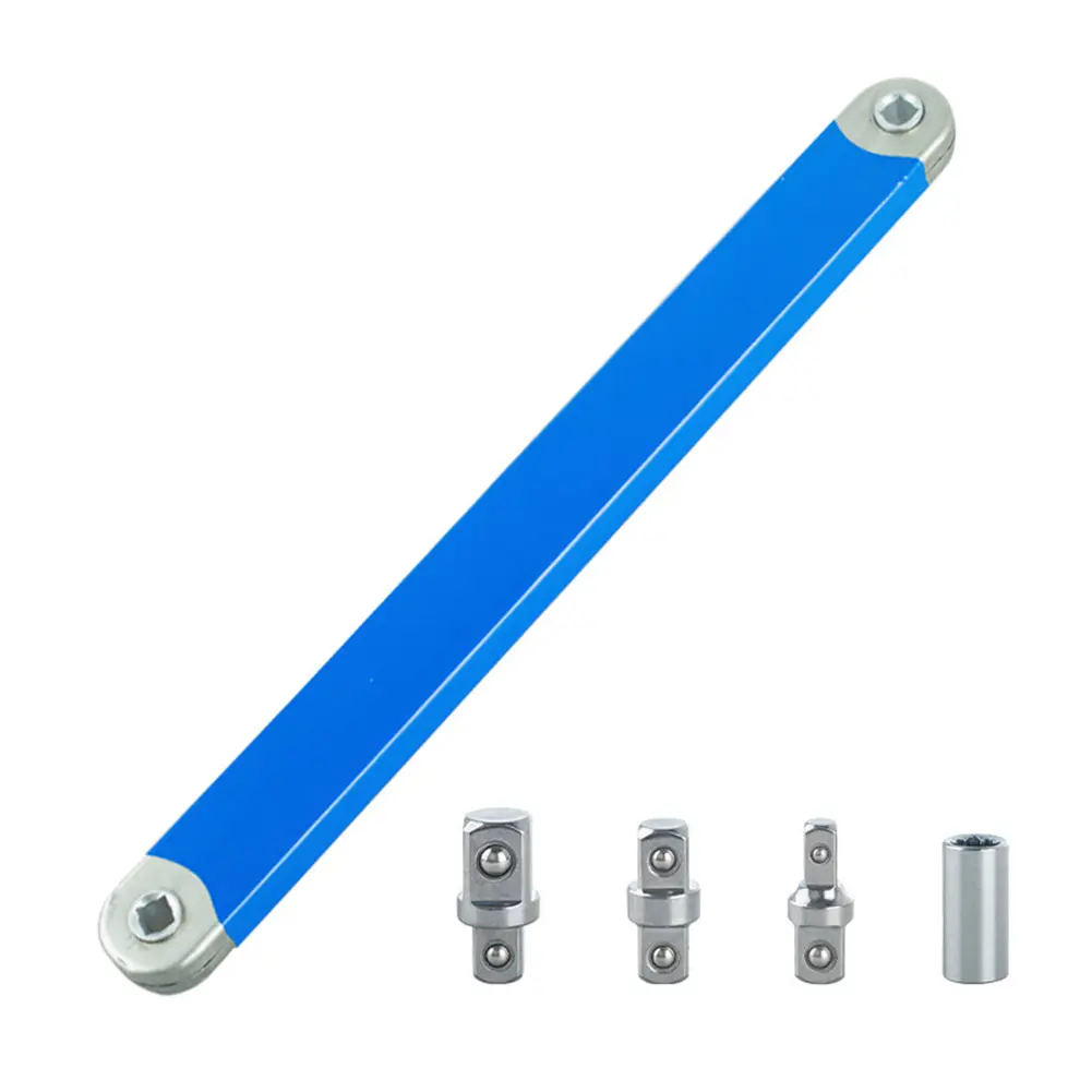 Professional Offset Extension Wrench with 1/2in 1/4in and 3/8in Drive Adapters Universal Extension Wrench Set Auto Repair Tool