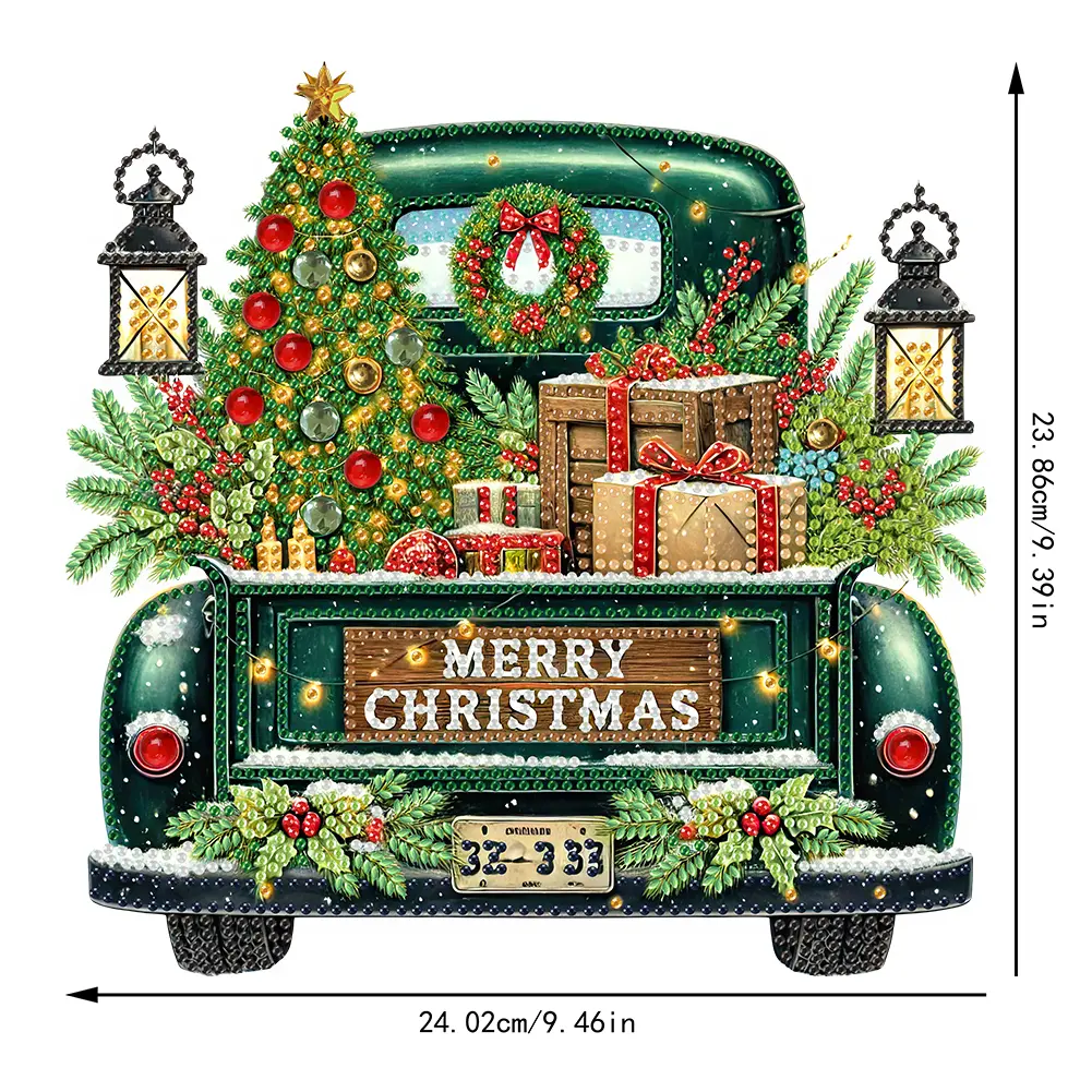 Xmas Theme 2D/Flat DIY Special Shape Rhinestone Diamond Art Window Pendants Diamond Art Pendant Home Wall Decoration Crafts