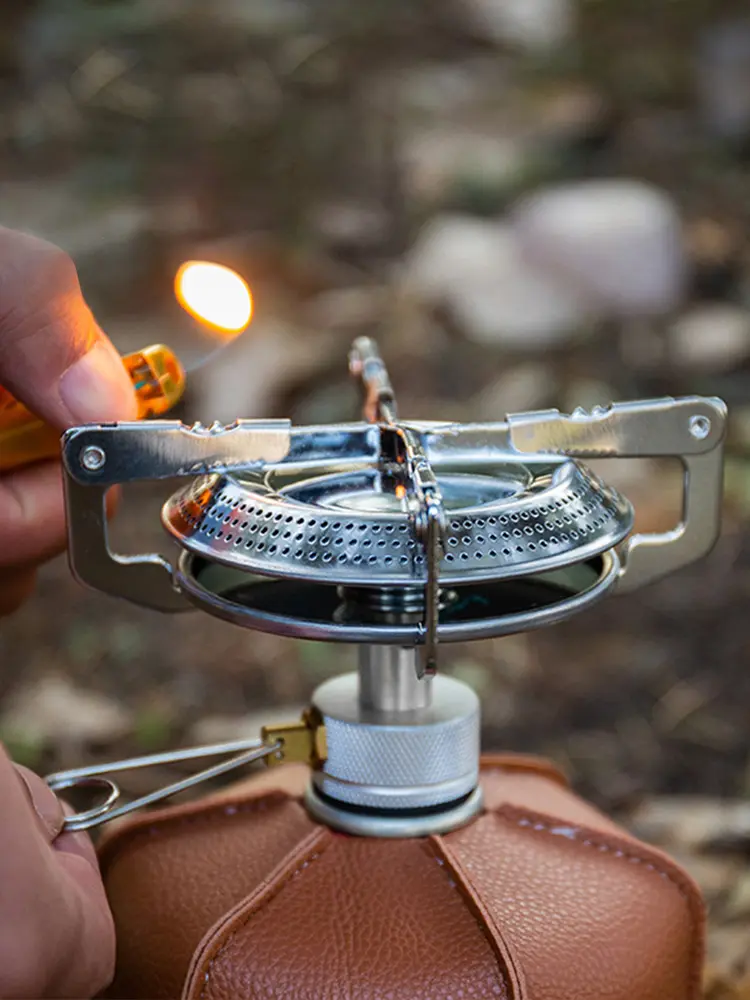 Outdoor Camping Gas Stove Small Camping Stove with Storage Bag Portable Cooking Stove Adjustable for Outdoor Camp