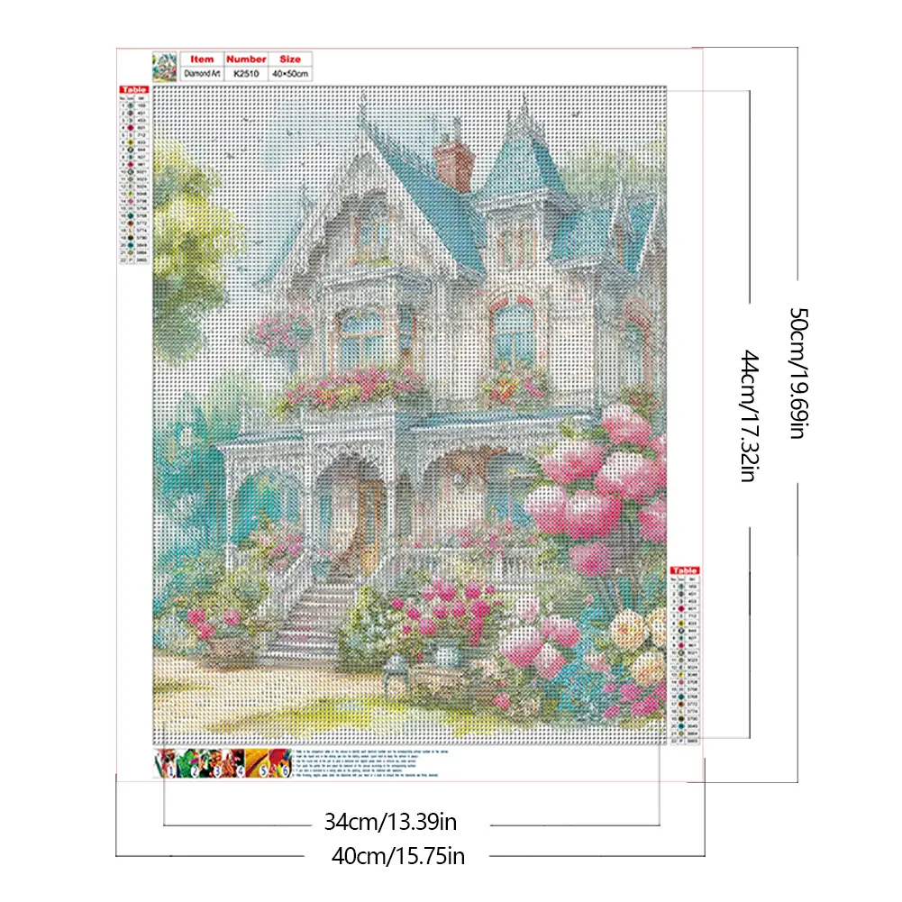 Castle 5D DIY Full Drill Round Diamond Painting Kit for Home Wall Decoration