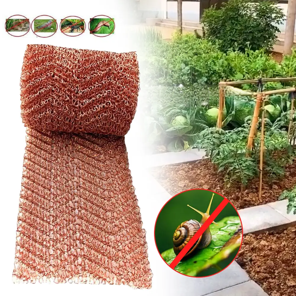 Copper Mesh Slug Repeller Rustproof Copper Wire Mesh Long Lasting Snail Repel Tool for Mouse Rat Rodent Control