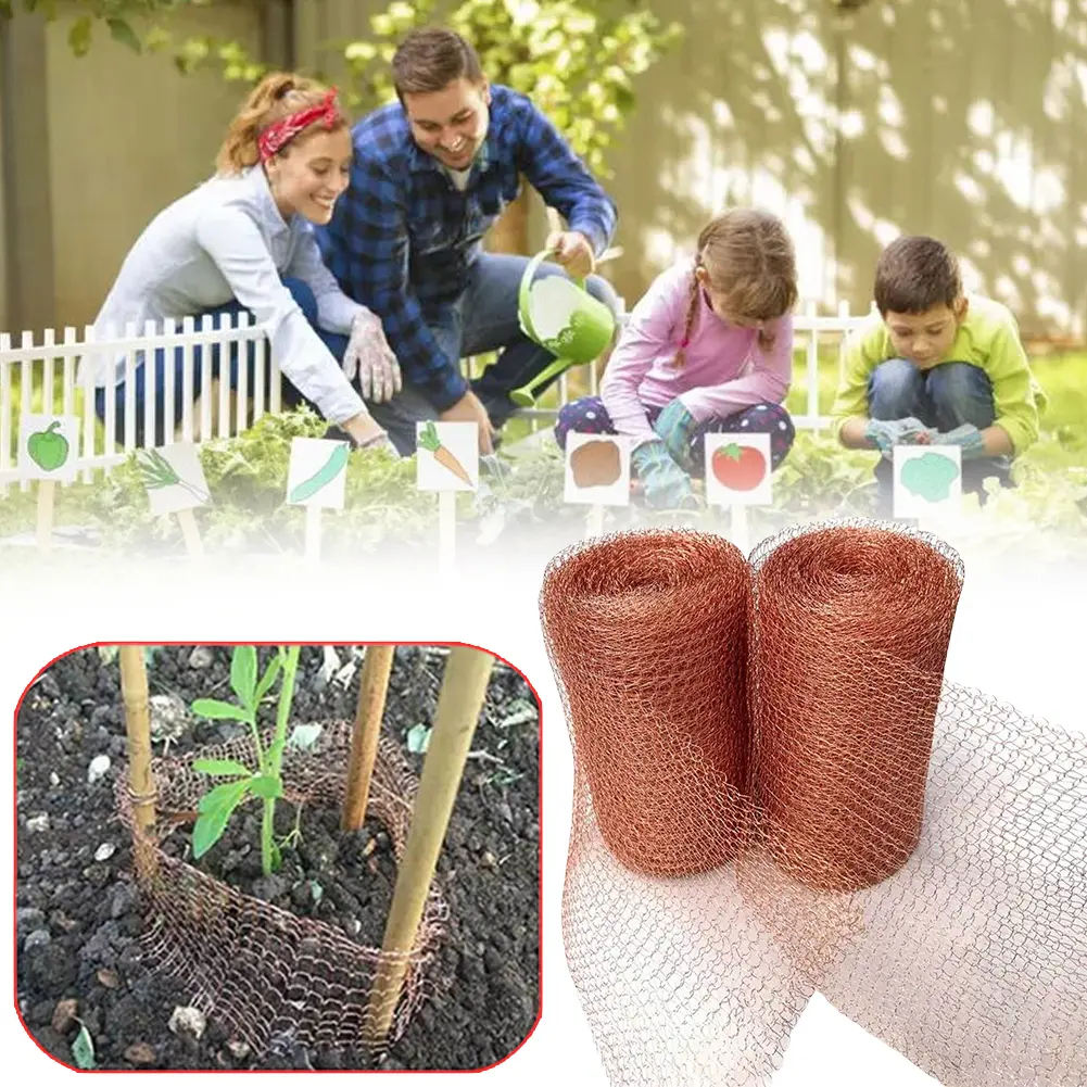 Copper Mesh Slug Repeller Rustproof Copper Wire Mesh Long Lasting Snail Repel Tool for Mouse Rat Rodent Control