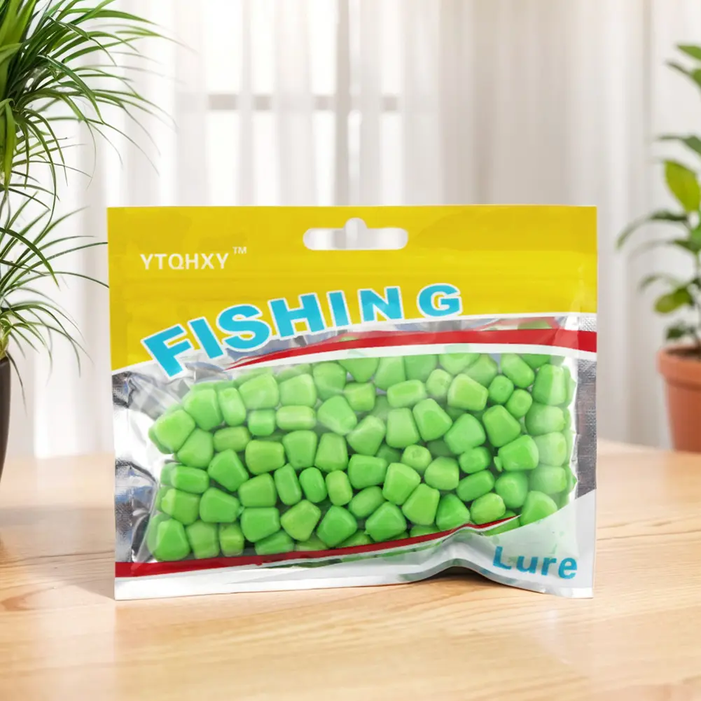 100Pcs Corn Smell Soft Bait with Nice Scent Artificial Fake Bait Simulation Fake Corn Soft Baits for Trout Carp Fishing