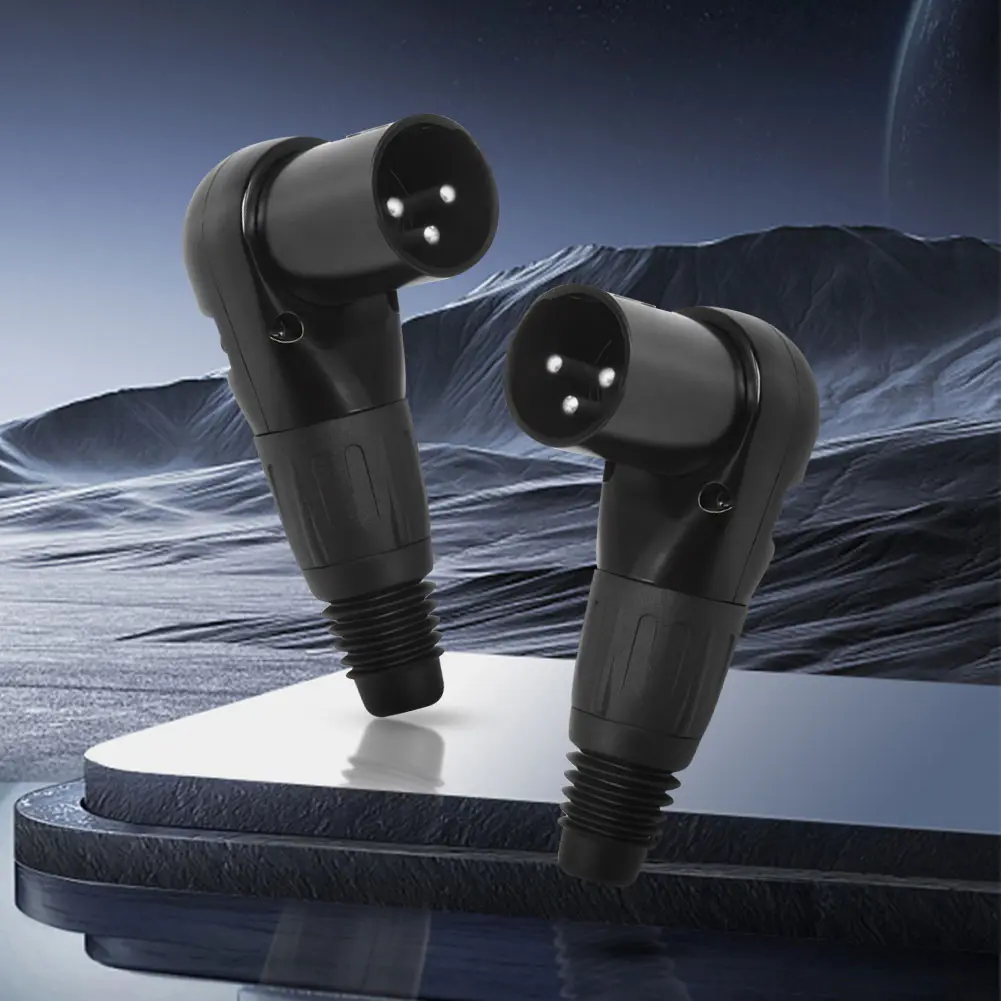 3Pin Adjustable XLR Male/Female Jack Connector XLR Right Angle Connector Male Female Micphone Plug Audio Cable Connector