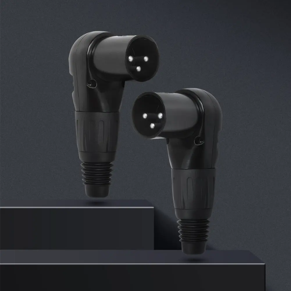 3Pin Adjustable XLR Male/Female Jack Connector XLR Right Angle Connector Male Female Micphone Plug Audio Cable Connector