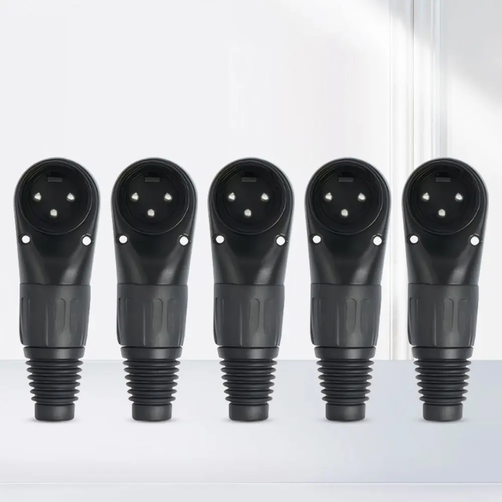 3Pin Adjustable XLR Male/Female Jack Connector XLR Right Angle Connector Male Female Micphone Plug Audio Cable Connector