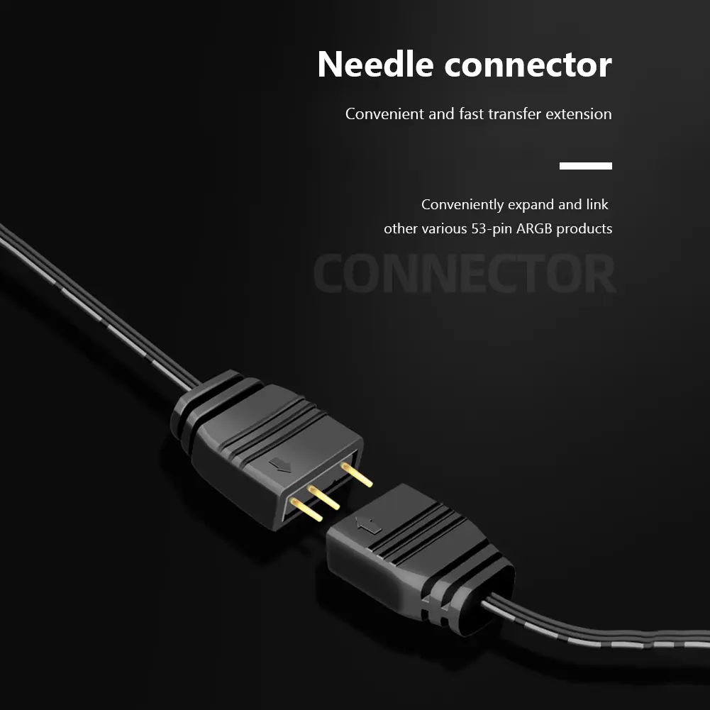 5V 3Pin ARGB Splitter Cable Expand and Control Multiple Addressable Devices for CPU Coolers 5v ARGB Fan Computer Chassis