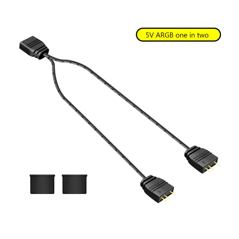 5V 3Pin ARGB Splitter Cable Expand and Control Multiple Addressable Devices for CPU Coolers 5v ARGB Fan Computer Chassis