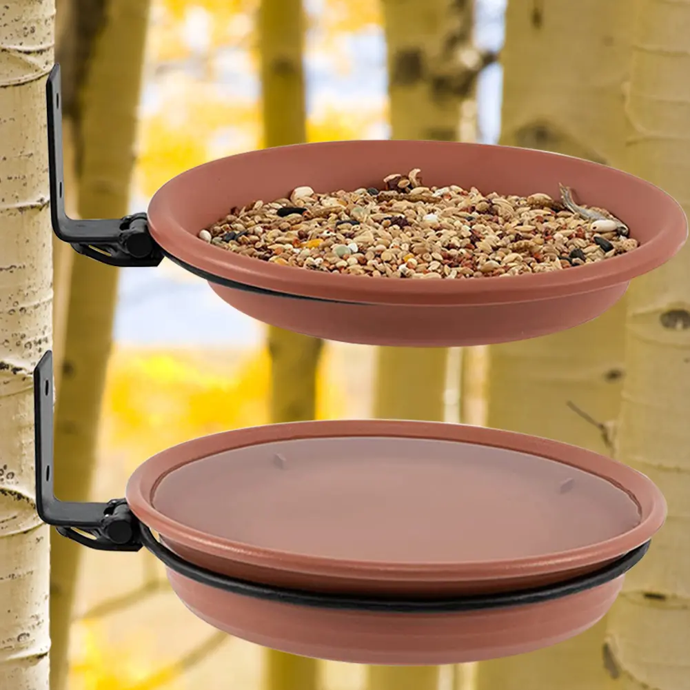Bird Bath Spa Tray Weatherproof Bird Feeder Water Container Attracts Wild Birds Pet Supplies for Balcony Railing Garden