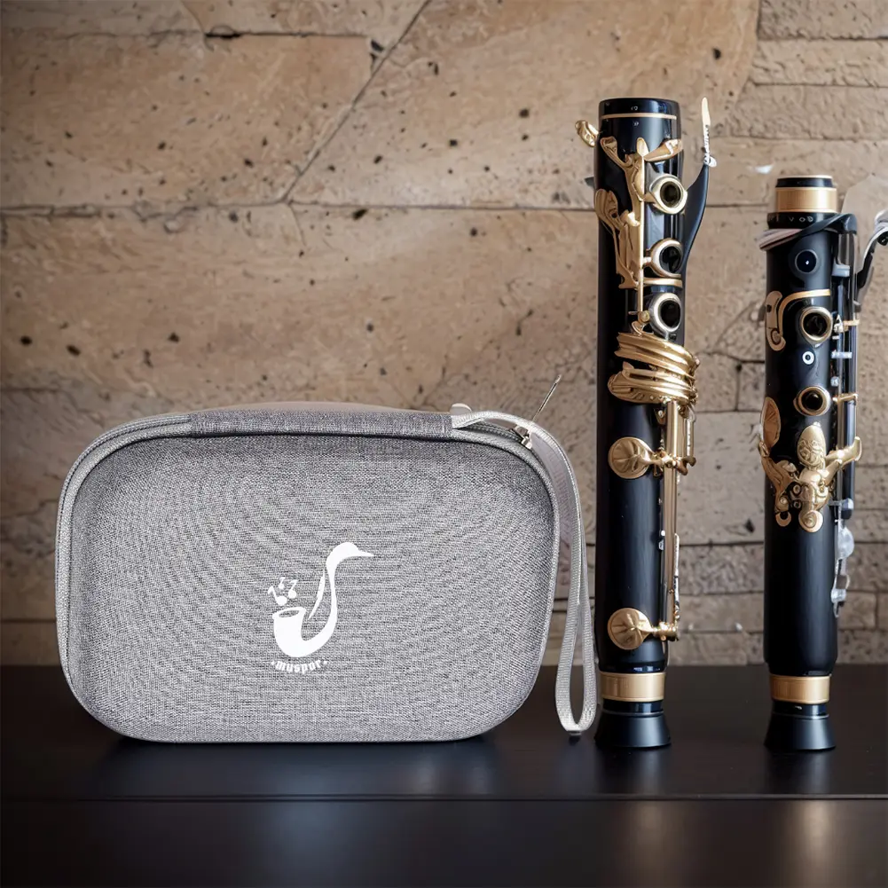 Clarinet Reed Case Waterproof Portable Zipper Bag with Mesh Pocket Alto Sax Reeds Carrying Storage Box for Saxophone Clarinet