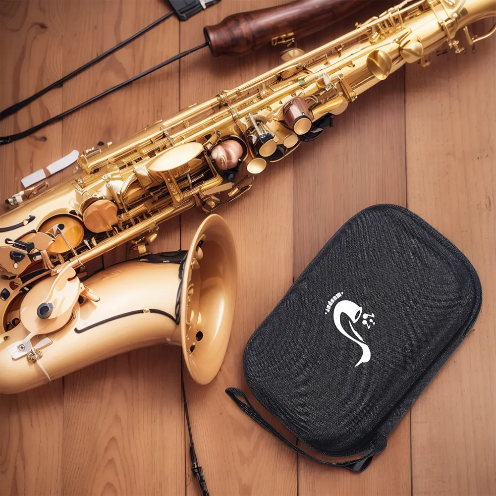 Clarinet Reed Case Waterproof Portable Zipper Bag with Mesh Pocket Alto Sax Reeds Carrying Storage Box for Saxophone Clarinet