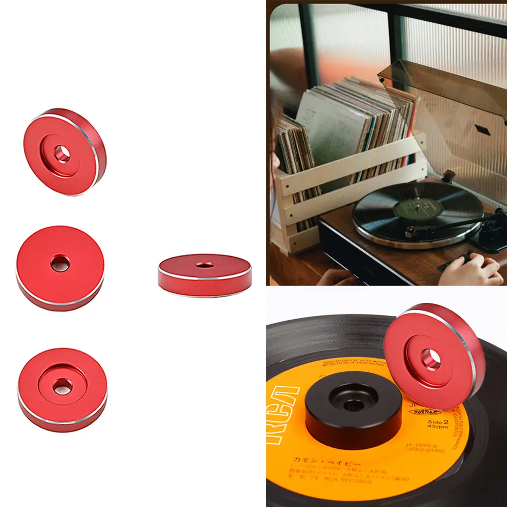 Turntable Adapter Solid Aluminum Vinyl Record Adapter 7 Inch Vinyl Record Turntables Adapter Durability Phonograph Accessories
