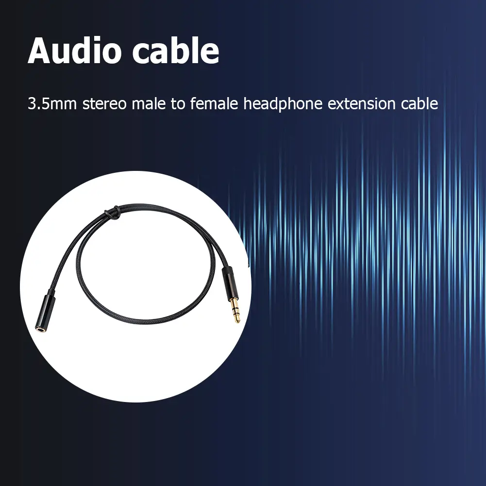 Stereo Headphone Extension Cable Earphone Audio Extension Line Accessories for Car Earphone Speaker