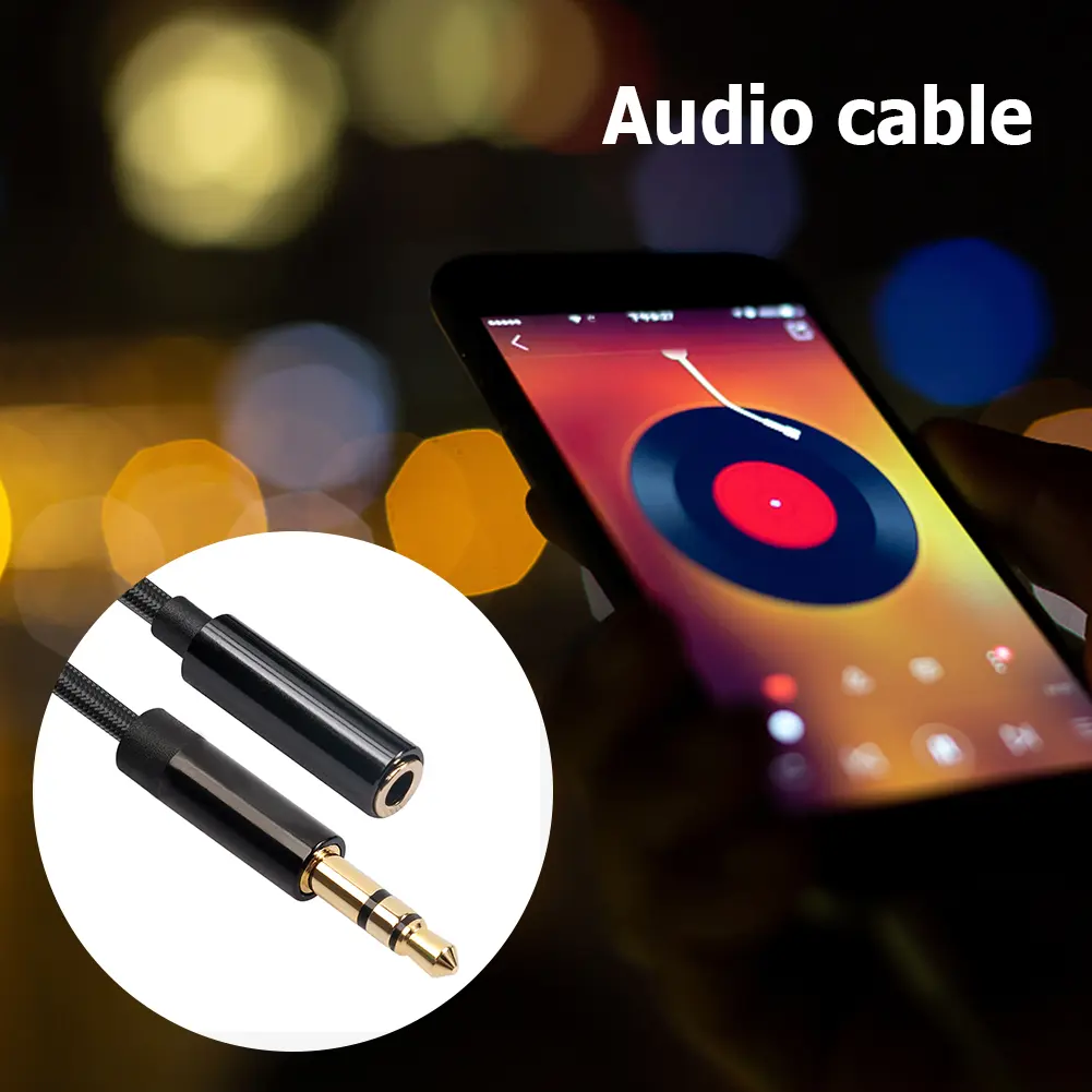 Stereo Headphone Extension Cable Earphone Audio Extension Line Accessories for Car Earphone Speaker