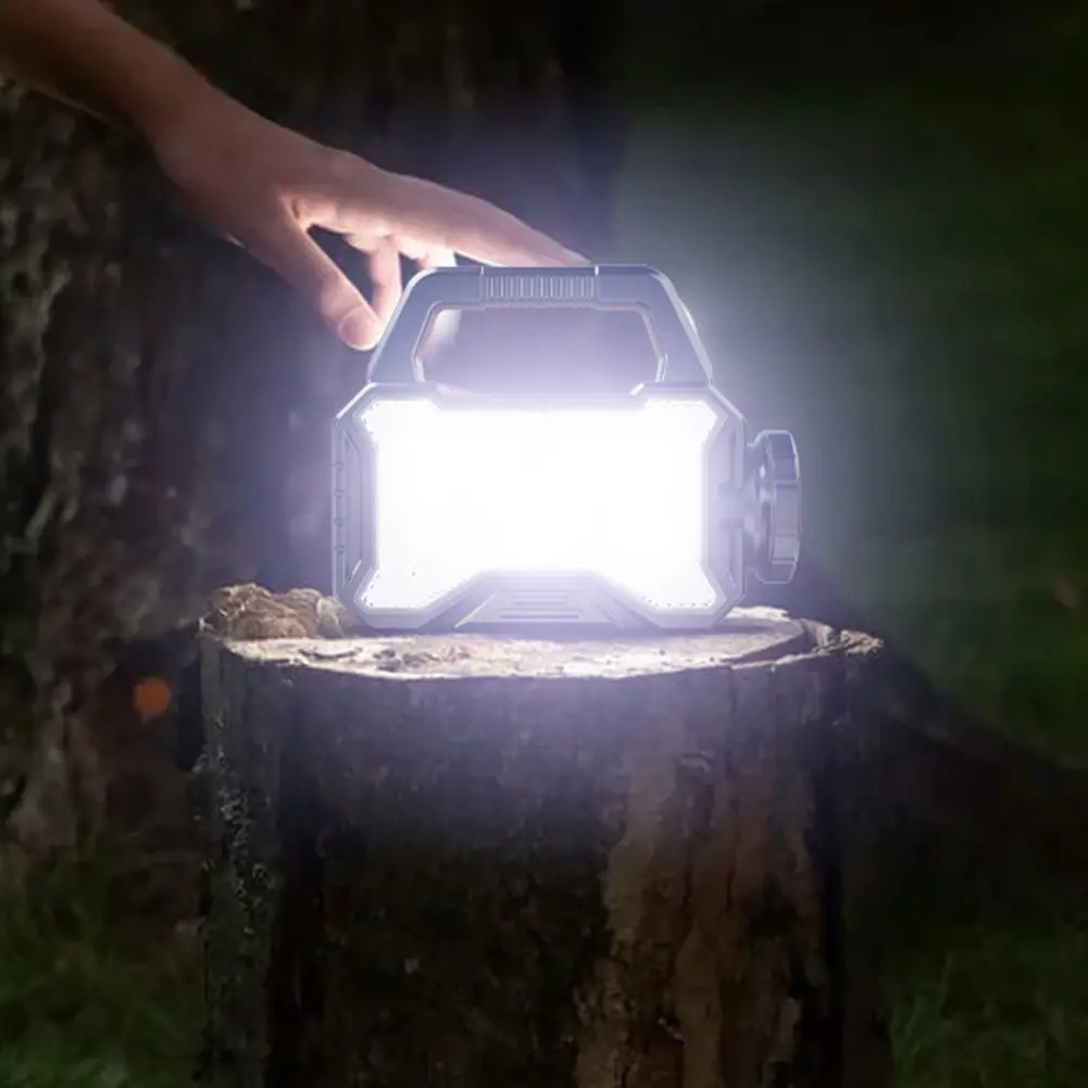 Solar LED Searchlight Long Range Camping Lantern Type C Rechargeable Outdoor Camping Searchlight Super Bright for Hiking Fishing