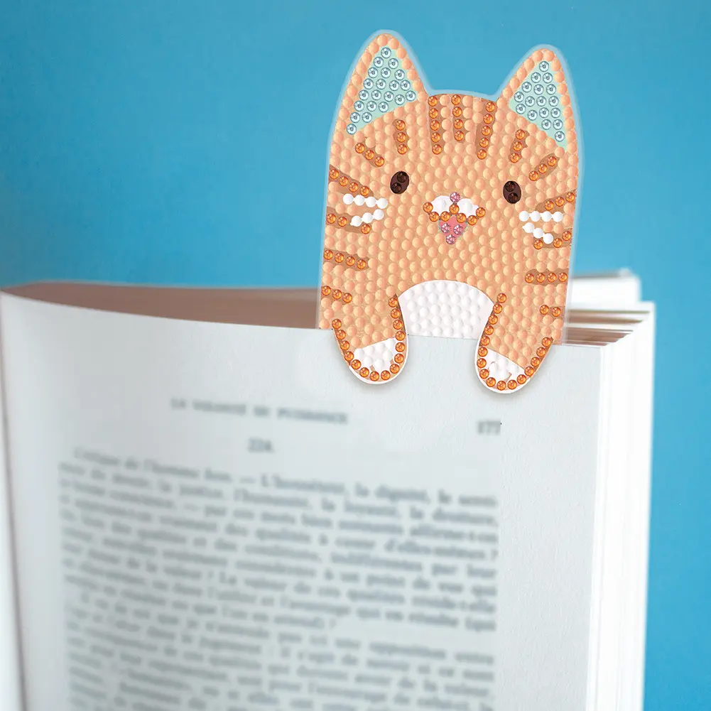3Pcs Cat Themed DIY Diamond Painting Bookmark Diamond Painting Art Bookmarks for DIY Making Beginners Adult Art Craft Supplies