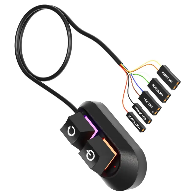 2M Desktop Computer Power Button PC Switch Mechanical Key External Power On Off Power Supply Button Restart Button for PC Case