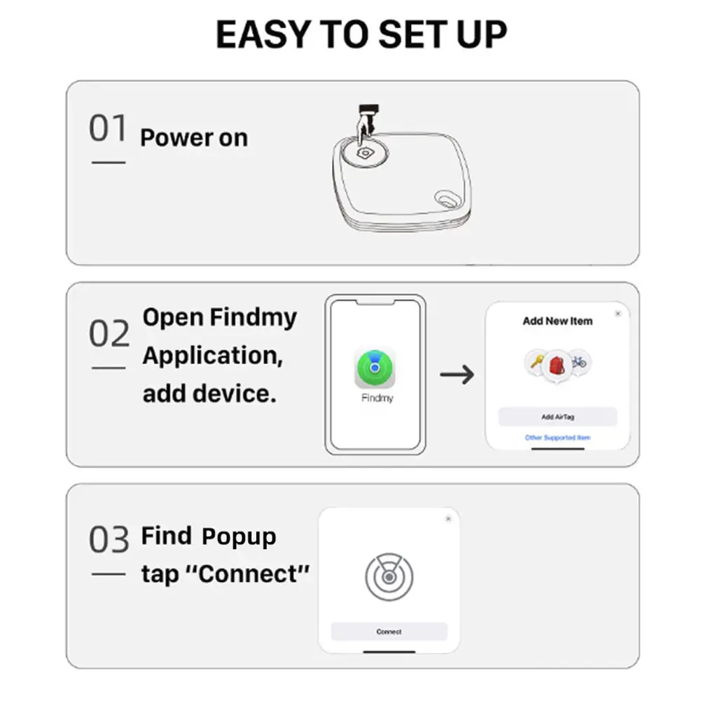 Smart GPS Tracker Work with Apple Find My Bluetooth-Compatible Item Lost Finder Tracker Wireless Mini Tracking Device Key Finder