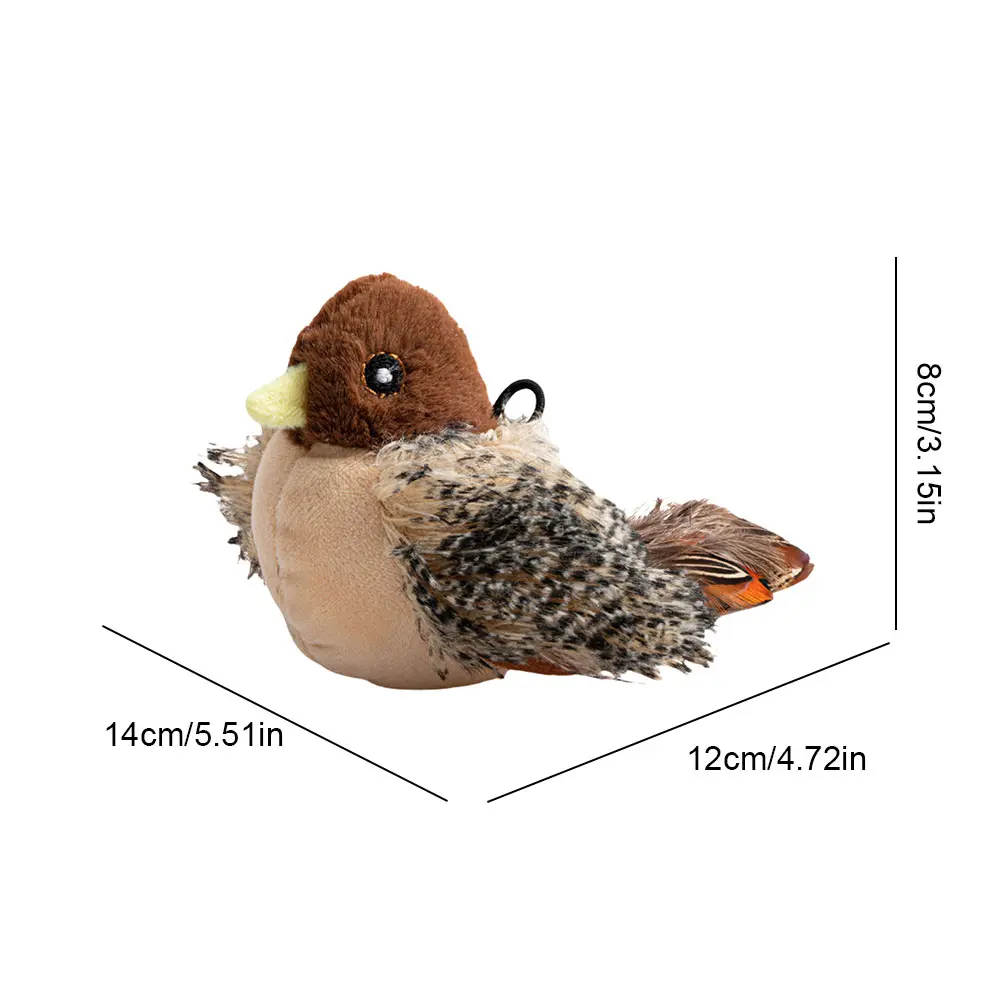 Flying Bird Cat Toy Interactive Cat Toys Kitten Chirping Bird Toy Plush Cats Pets Teasing Toys Chirping Flapping Bird(no Flying)