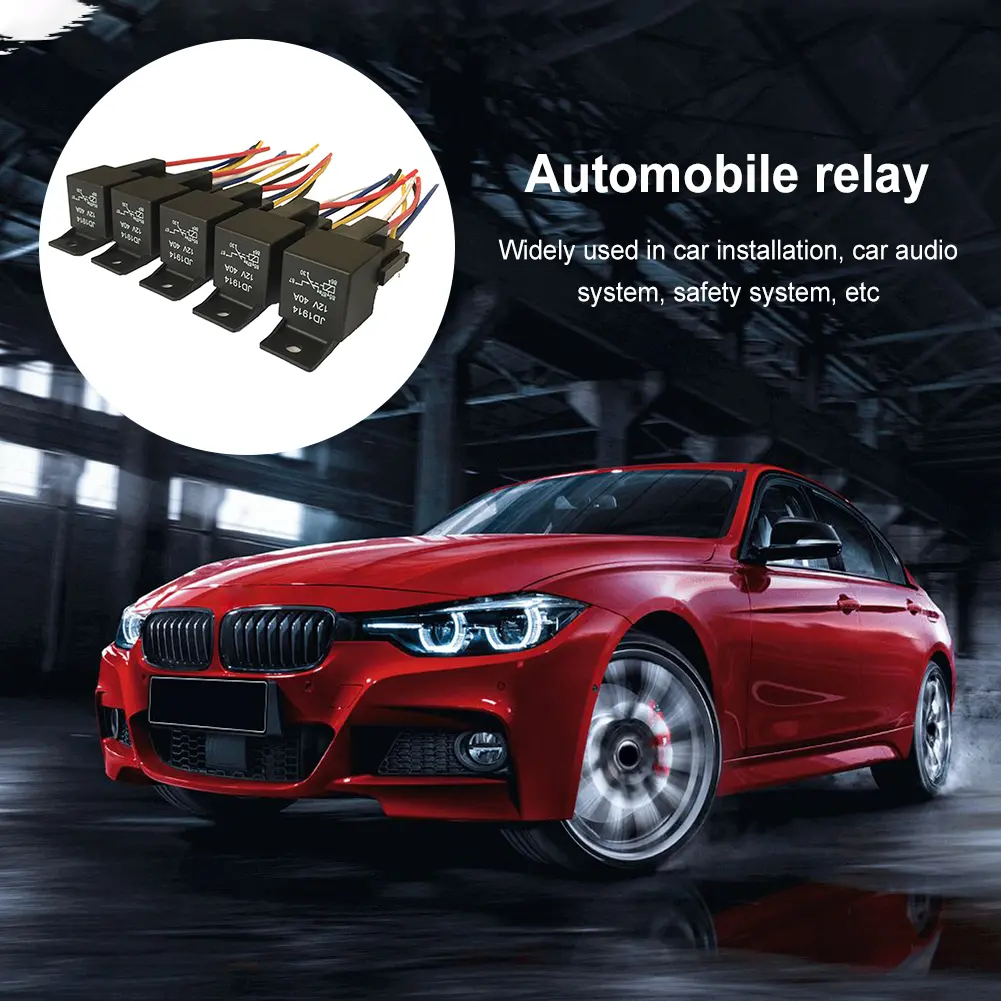 5pcs Automobile Relay Replacement Parts Car Cable Relay Socket Auto Parts Accessories Low Power Consumption