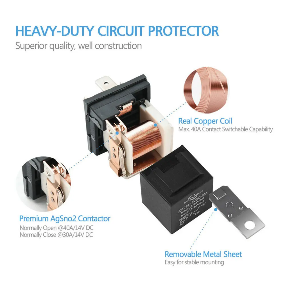 5pcs Automobile Relay Replacement Parts Car Cable Relay Socket Auto Parts Accessories Low Power Consumption