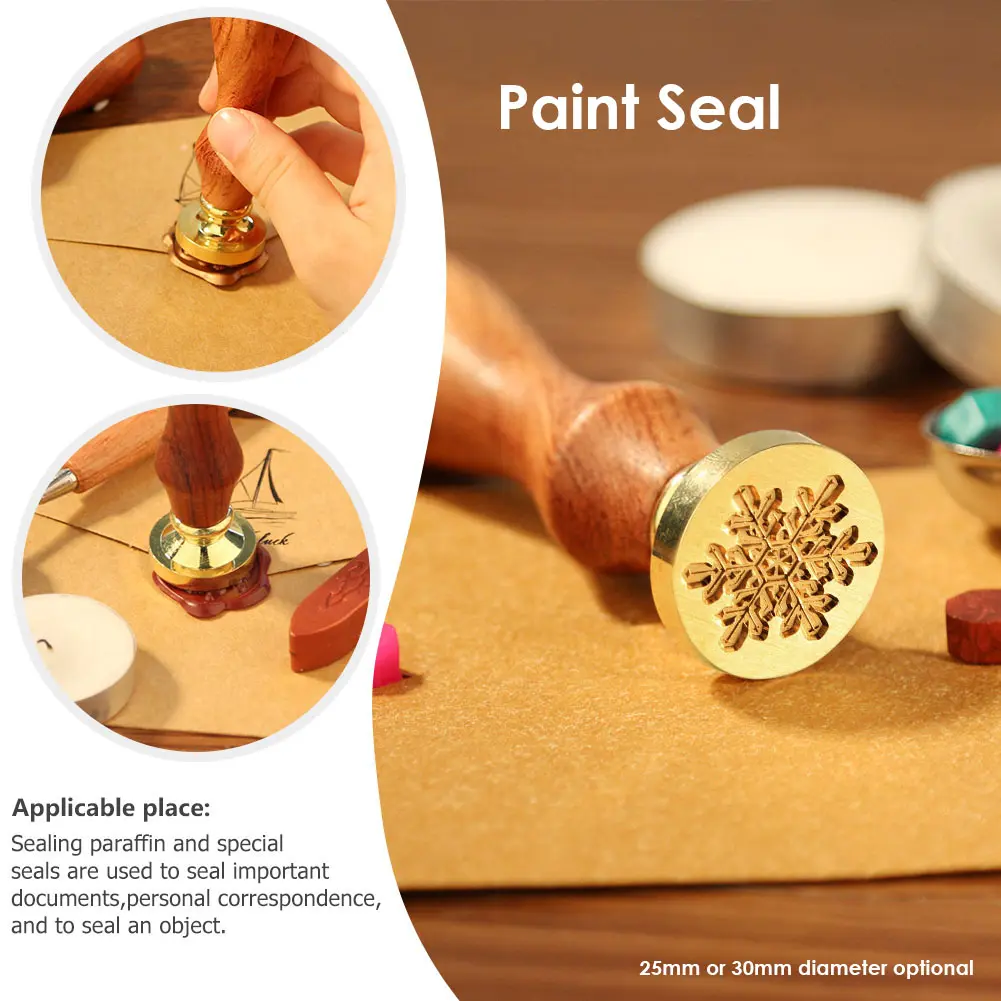 Retro Fire Lacquer Handle Wax Seal Copper Head Envelope Stamping Copper for Cards Replacement Grip Handcraft Supplies