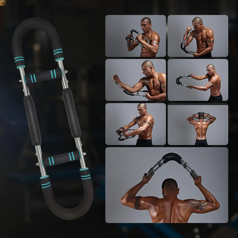 U-Shaped Wrist Strength Exerciser Multifunctional Portable Power Twister Bar Adjustable Chest Expander for Arm Chest Back
