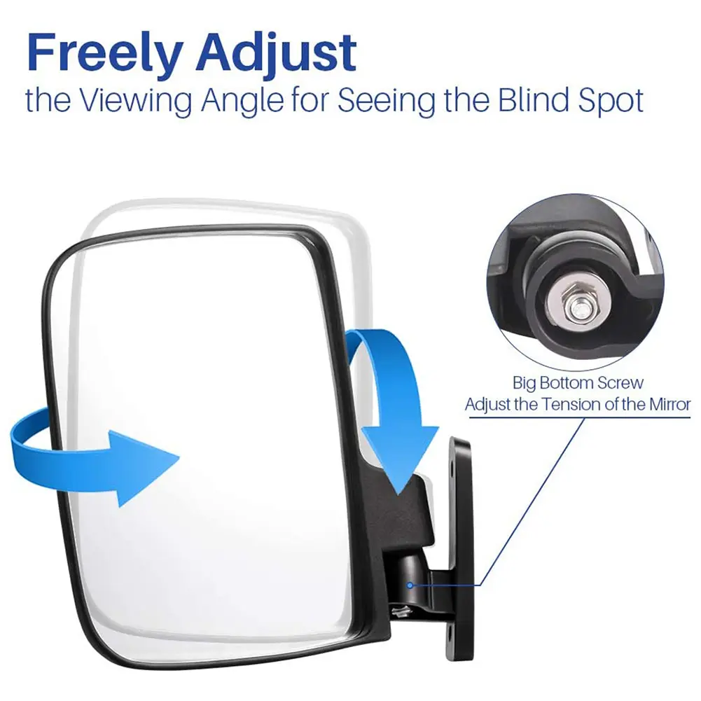 Golf Cart Side View Mirror Flexible Adjustment Reversing Mirror Folding for Golf Carts Club Car for Yamaha EZGO Zone Carts