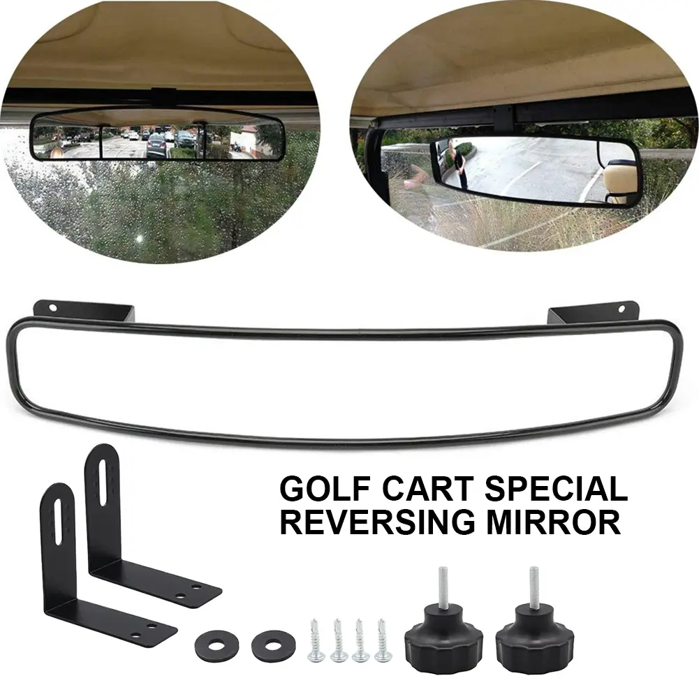 Golf Cart Side View Mirror Flexible Adjustment Reversing Mirror Folding for Golf Carts Club Car for Yamaha EZGO Zone Carts