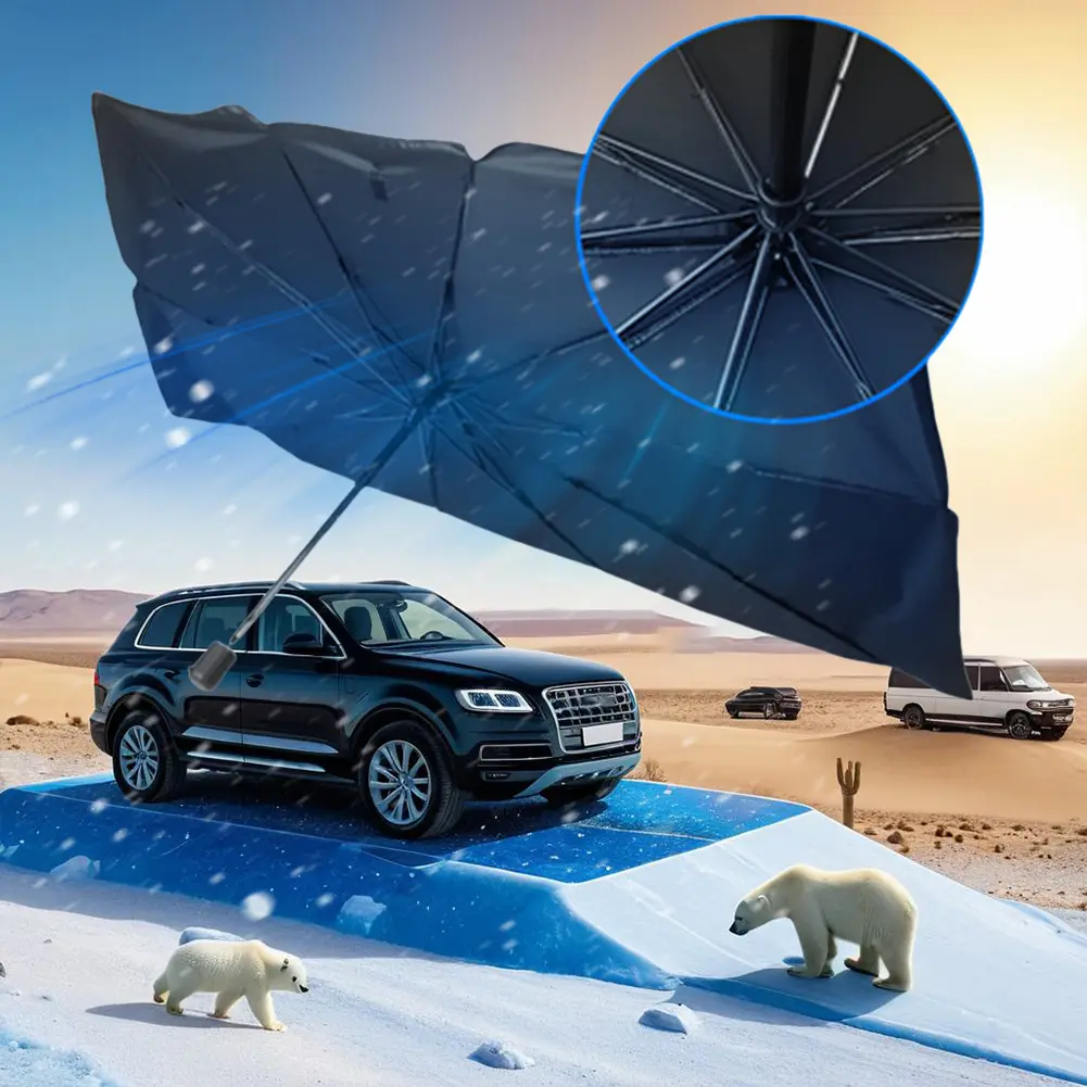 Windshield UV Ray Reflector Windshield Umbrella To Block UV Ray Foldable Easy To Store Windshield Sun Visor Blocks UV Rays Block