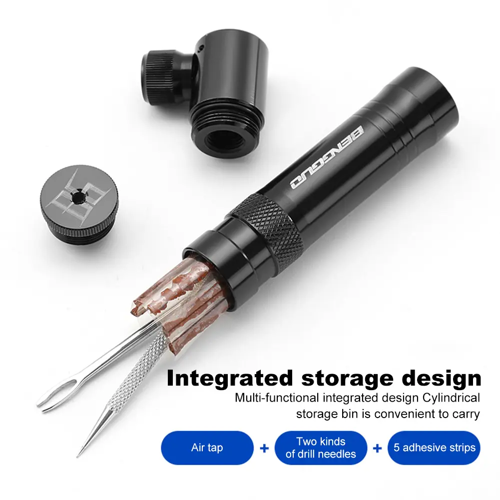 Mini Hand Pump with Tubeless Tire Repair Tool Schrader & Presta Valve CO2 Bike Tire Inflator Aluminum Alloy Bicycle Accessories