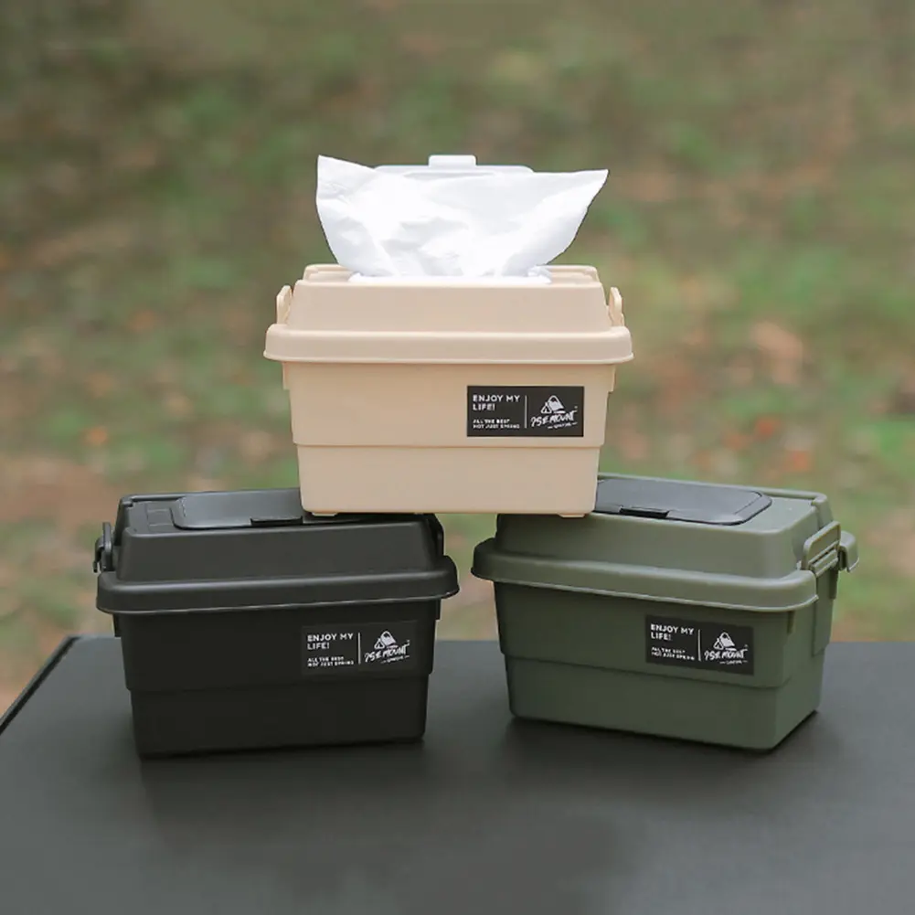 1.1L Napkin Paper Tissue Storage Case Dustproof Moisture-Resistant Multifunctional Outdoor Storage Box Cargo Car Trunk Organizer