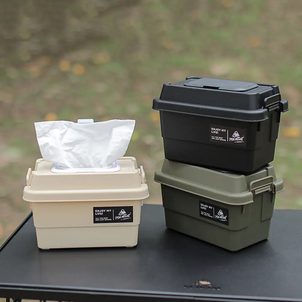 1.1L Napkin Paper Tissue Storage Case Dustproof Moisture-Resistant Multifunctional Outdoor Storage Box Cargo Car Trunk Organizer