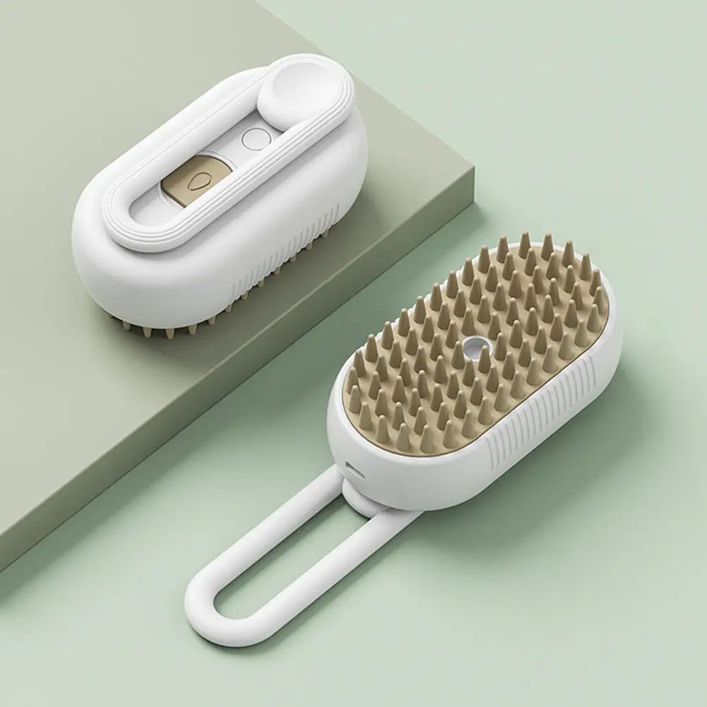 USB Rechargeable Cat Dog Grooming Comb With Electric Water Spray Curry Comb Dog Cat Massage Brush for Short Long Haired Pets