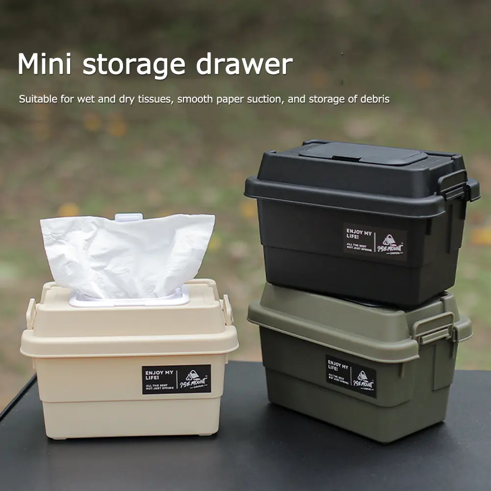 1.1L Napkin Paper Tissue Storage Case Dustproof Moisture-Resistant Multifunctional Outdoor Storage Box Cargo Car Trunk Organizer