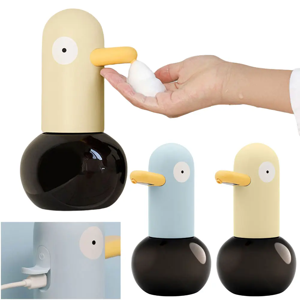 Cute Duck Automatic Foaming Soap Dispenser Touchless Hand Soap Dispenser Hands Free Auto Soap Dispenser for Bathroom Kitchen